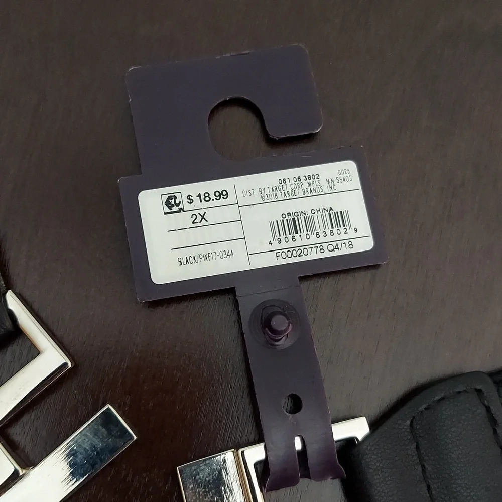 Ava & Viv Black Elasticized Belt w/ Silvertone Interlocking Closure Size 2X NWT - Picture 8 of 16